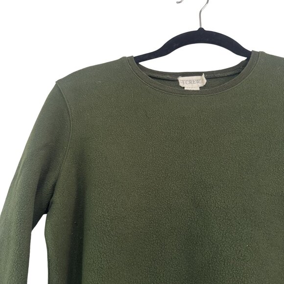Vintage J. Crew Womens Pine Green Fleece Crew Neck Long Sleeve Sweater Size S - Picture 2 of 7